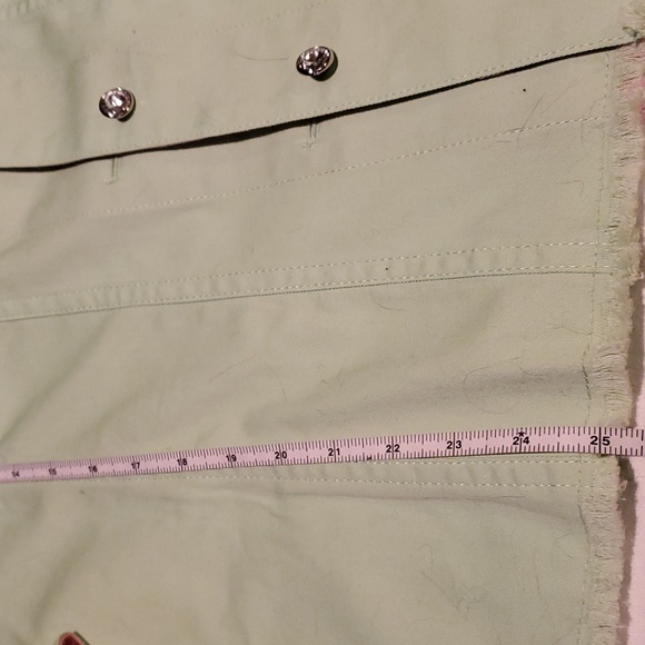 Quacker Factory Embellished 2 Pc Green Denim Pink Rhinestone Sz S Jacket & Pants - Picture 16 of 16